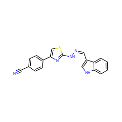 N#Cc1ccc(-c2csc(N/N=C\c3c[nH]c4ccccc34)n2)cc1 ZINC000095574746