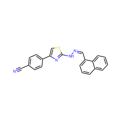 N#Cc1ccc(-c2csc(N/N=C\c3cccc4ccccc34)n2)cc1 ZINC000095579449