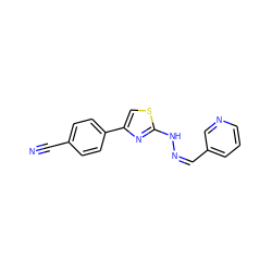 N#Cc1ccc(-c2csc(N/N=C\c3cccnc3)n2)cc1 ZINC000095574160