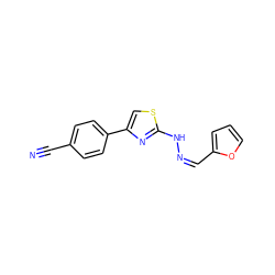 N#Cc1ccc(-c2csc(N/N=C\c3ccco3)n2)cc1 ZINC000095572385