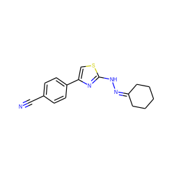 N#Cc1ccc(-c2csc(NN=C3CCCCC3)n2)cc1 ZINC000064417181