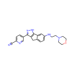 N#Cc1ccc(-c2n[nH]c3c2Cc2ccc(NCCN4CCOCC4)cc2-3)cn1 ZINC000028951679