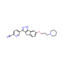 N#Cc1ccc(-c2n[nH]c3c2Cc2ccc(OCCCN4CCCCC4)cc2-3)cn1 ZINC000028951668