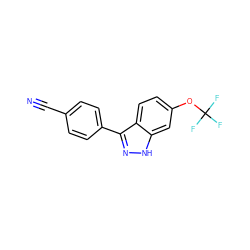 N#Cc1ccc(-c2n[nH]c3cc(OC(F)(F)F)ccc23)cc1 ZINC001772650991