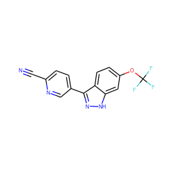 N#Cc1ccc(-c2n[nH]c3cc(OC(F)(F)F)ccc23)cn1 ZINC001772600117