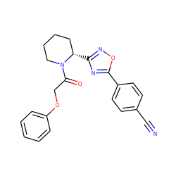 N#Cc1ccc(-c2nc([C@H]3CCCCN3C(=O)COc3ccccc3)no2)cc1 ZINC000144854718