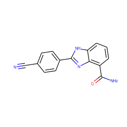 N#Cc1ccc(-c2nc3c(C(N)=O)cccc3[nH]2)cc1 ZINC000013834538