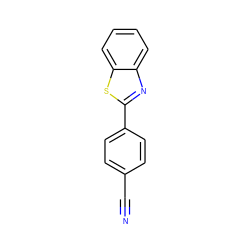 N#Cc1ccc(-c2nc3ccccc3s2)cc1 ZINC000001433321