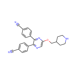 N#Cc1ccc(-c2ncc(OCC3CCNCC3)nc2-c2ccc(C#N)cc2)cc1 ZINC000653698651