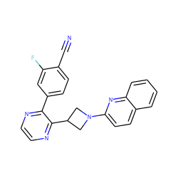 N#Cc1ccc(-c2nccnc2C2CN(c3ccc4ccccc4n3)C2)cc1F ZINC000140140191