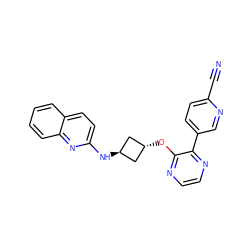 N#Cc1ccc(-c2nccnc2O[C@H]2C[C@H](Nc3ccc4ccccc4n3)C2)cn1 ZINC000146921678