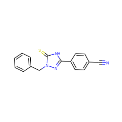 N#Cc1ccc(-c2nn(Cc3ccccc3)c(=S)[nH]2)cc1 ZINC000013536824