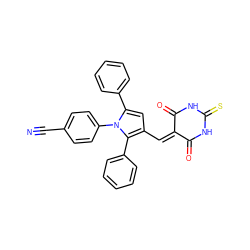 N#Cc1ccc(-n2c(-c3ccccc3)cc(C=C3C(=O)NC(=S)NC3=O)c2-c2ccccc2)cc1 ZINC000169330167