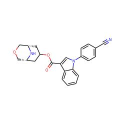 N#Cc1ccc(-n2cc(C(=O)OC3C[C@H]4COC[C@@H](C3)N4)c3ccccc32)cc1 ZINC001772606979