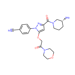 N#Cc1ccc(-n2nc(C(=O)N3CCC[C@@H](N)C3)cc2OCC(=O)N2CCOCC2)cc1 ZINC001772642960