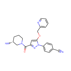 N#Cc1ccc(-n2nc(C(=O)N3CCC[C@@H](N)C3)cc2OCc2ccccn2)cc1 ZINC001772619783