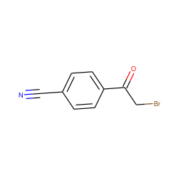 N#Cc1ccc(C(=O)CBr)cc1 ZINC000000166064