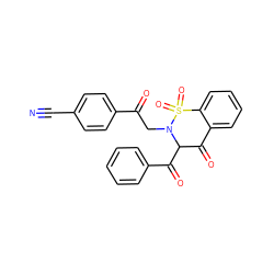 N#Cc1ccc(C(=O)CN2C(C(=O)c3ccccc3)C(=O)c3ccccc3S2(=O)=O)cc1 ZINC000045356107