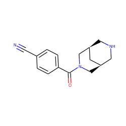 N#Cc1ccc(C(=O)N2C[C@@H]3CNC[C@@H](C3)C2)cc1 ZINC000103244608