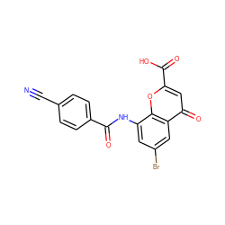 N#Cc1ccc(C(=O)Nc2cc(Br)cc3c(=O)cc(C(=O)O)oc23)cc1 ZINC000096271900