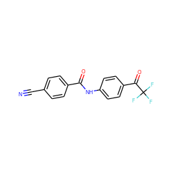 N#Cc1ccc(C(=O)Nc2ccc(C(=O)C(F)(F)F)cc2)cc1 ZINC000028880223