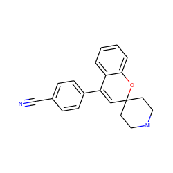 N#Cc1ccc(C2=CC3(CCNCC3)Oc3ccccc32)cc1 ZINC000040953349