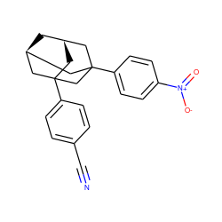 N#Cc1ccc(C23C[C@@H]4C[C@H](C2)CC(c2ccc([N+](=O)[O-])cc2)(C4)C3)cc1 ZINC000299867997