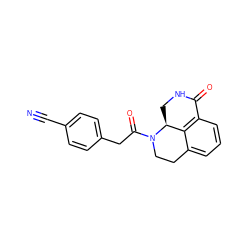 N#Cc1ccc(CC(=O)N2CCc3cccc4c3[C@@H]2CNC4=O)cc1 ZINC000045394117