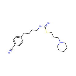 N#Cc1ccc(CCCCNC(=N)SCCCN2CCCCC2)cc1 ZINC000096939845