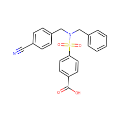 N#Cc1ccc(CN(Cc2ccccc2)S(=O)(=O)c2ccc(C(=O)O)cc2)cc1 ZINC000115730541