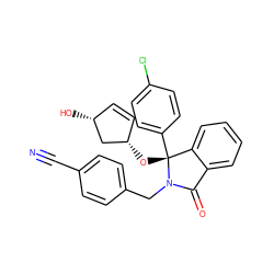N#Cc1ccc(CN2C(=O)c3ccccc3[C@@]2(O[C@H]2C=C[C@@H](O)C2)c2ccc(Cl)cc2)cc1 ZINC000117219103