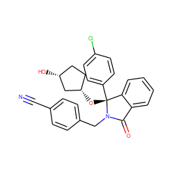 N#Cc1ccc(CN2C(=O)c3ccccc3[C@@]2(O[C@H]2CC[C@@H](O)C2)c2ccc(Cl)cc2)cc1 ZINC000066128777