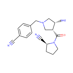 N#Cc1ccc(CN2C[C@H](N)[C@H](C(=O)N3CCC[C@H]3C#N)C2)cc1 ZINC000028955088