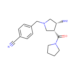 N#Cc1ccc(CN2C[C@H](N)[C@H](C(=O)N3CCCC3)C2)cc1 ZINC000028955058