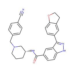 N#Cc1ccc(CN2CCC[C@@H](NC(=O)c3ccc4[nH]nc(-c5ccc6c(c5)CCO6)c4c3)C2)cc1 ZINC000147814133