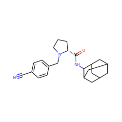 N#Cc1ccc(CN2CCC[C@@H]2C(=O)NC2C3CC4CC(C3)CC2C4)cc1 ZINC000049783989