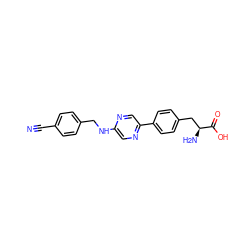 N#Cc1ccc(CNc2cnc(-c3ccc(C[C@H](N)C(=O)O)cc3)cn2)cc1 ZINC000040845442