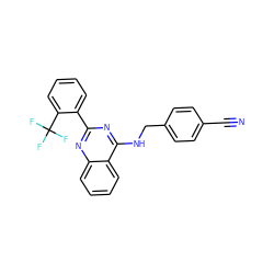 N#Cc1ccc(CNc2nc(-c3ccccc3C(F)(F)F)nc3ccccc23)cc1 ZINC000198404951