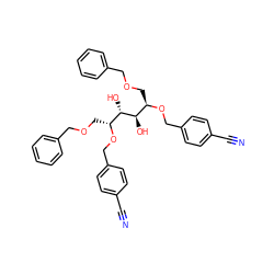 N#Cc1ccc(CO[C@H](COCc2ccccc2)[C@@H](O)[C@@H](O)[C@@H](COCc2ccccc2)OCc2ccc(C#N)cc2)cc1 ZINC000027179495