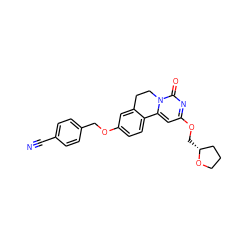 N#Cc1ccc(COc2ccc3c(c2)CCn2c-3cc(OC[C@@H]3CCCO3)nc2=O)cc1 ZINC000209703377