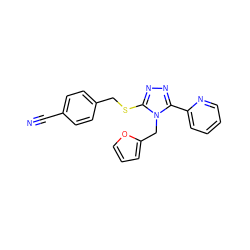 N#Cc1ccc(CSc2nnc(-c3ccccn3)n2Cc2ccco2)cc1 ZINC000066147851