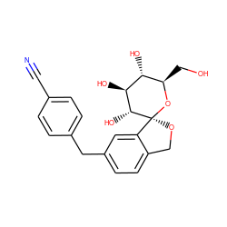 N#Cc1ccc(Cc2ccc3c(c2)[C@]2(OC3)O[C@H](CO)[C@@H](O)[C@H](O)[C@H]2O)cc1 ZINC000095552357