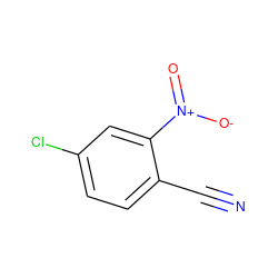 N#Cc1ccc(Cl)cc1[N+](=O)[O-] ZINC000001609559