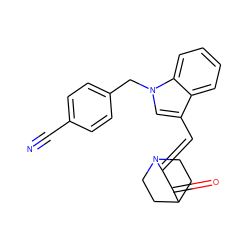 N#Cc1ccc(Cn2cc(/C=C3/C(=O)C4CCN3CC4)c3ccccc32)cc1 ZINC000101673106