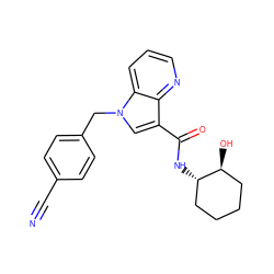 N#Cc1ccc(Cn2cc(C(=O)N[C@H]3CCCC[C@@H]3O)c3ncccc32)cc1 ZINC000653783798