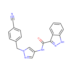 N#Cc1ccc(Cn2cc(NC(=O)c3n[nH]c4ccccc34)cn2)cc1 ZINC000169347454