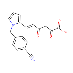 N#Cc1ccc(Cn2cccc2/C=C/C(=O)CC(=O)C(=O)O)cc1 ZINC000103290214