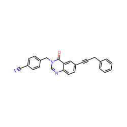 N#Cc1ccc(Cn2cnc3ccc(C#CCc4ccccc4)cc3c2=O)cc1 ZINC000029133187