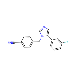 N#Cc1ccc(Cn2cncc2-c2cccc(F)c2)cc1 ZINC000045355515