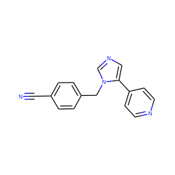 N#Cc1ccc(Cn2cncc2-c2ccncc2)cc1 ZINC000045368825